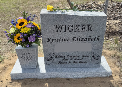 Kristine Elizabeth Wicker granite headstone monument
