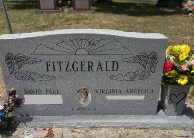 Fitzgerald granite headstone monument with photo