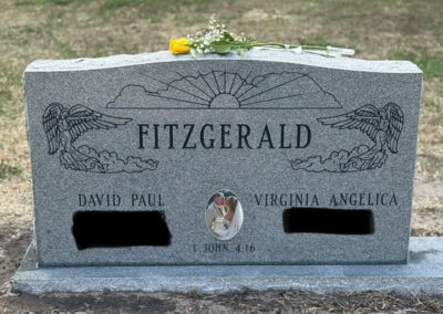 Fitzgerald granite headstone monument with photo